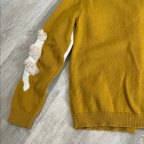 Mini Boden Harry Potter Hedwig Button Cardigan Yellow Faux Fur Feathers Sz 6-7 Y - Picture 11 of 13